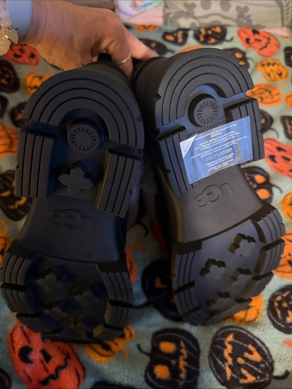 UGG Black and Gray Short Shearling Winter Boots